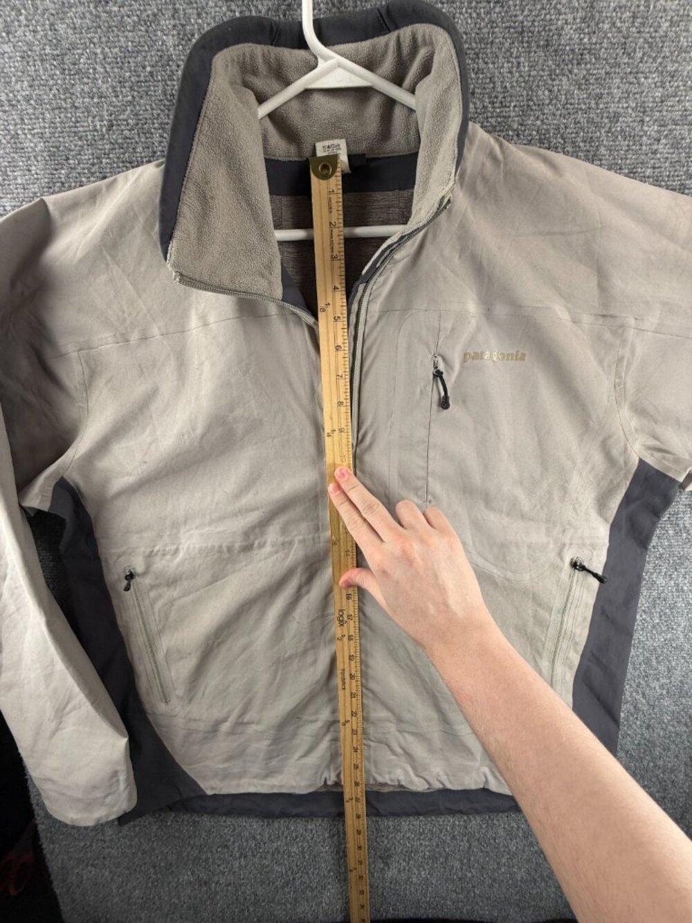 Patagonia CSS Men Jacket Gray Full Zip Large Chest Pocket Windbreaker Adult - Picture 7 of 16